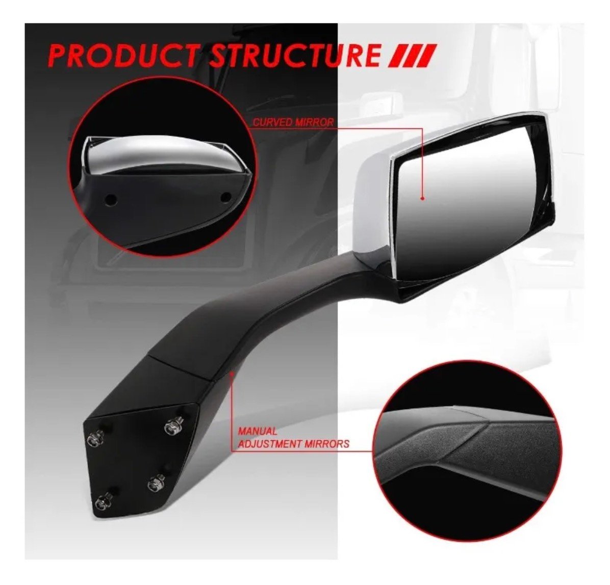 Par De Espejos Cromado Con Led De Cofre Volvo 3ra Vnl 2018- - Imagen 3